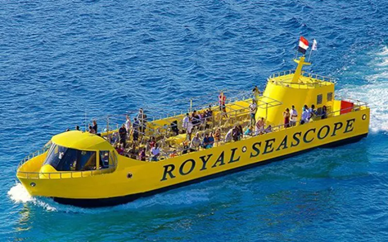Glass bottom boat excursion Red Sea Hurghada
